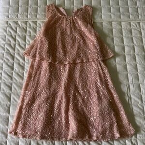 Zara Pale Pink Tiered Sundress Sequins Sparkle Girls Size 9/10